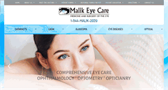 Desktop Screenshot of malikeyecare.com